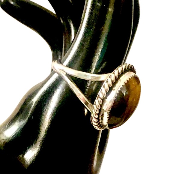 Native American Tigers Eye Sterling Silver Ring Sz 10-1/2 - Picture 16 of 17
